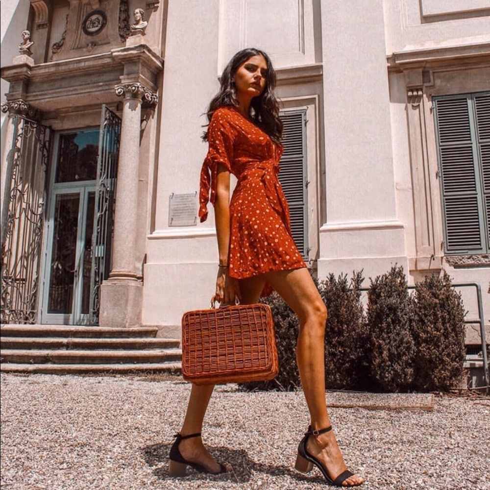 Faithful the Brand Brigit Coral Red Floral Dress
